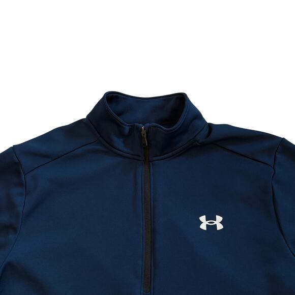 Under Armour Sweatshirt Mens Large Blue Loose 1/4 Zip Fleece Lined Performance - Picture 4 of 10
